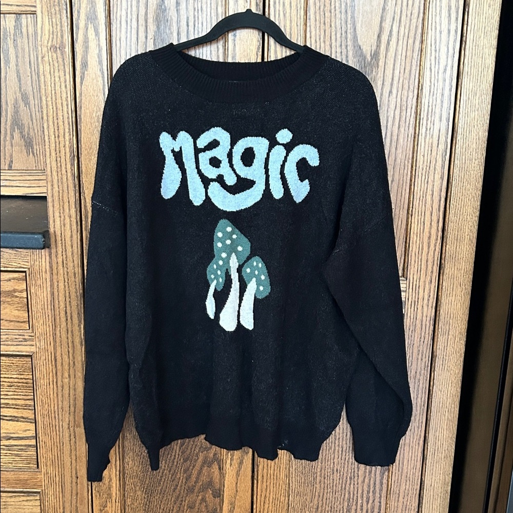 Earthbound Trading Magic Mushroom Sweater Black Xl - Picture 5 of 10